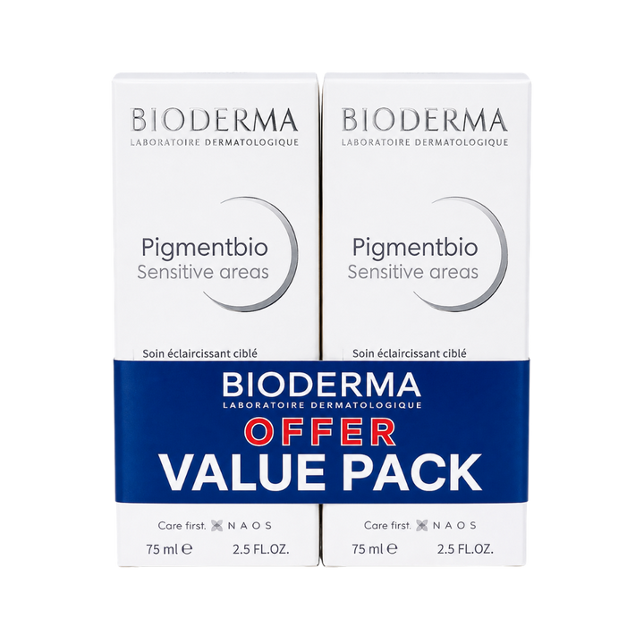 BIODERMA Pigmentbio Sensitive Areas Special Offer - 75x75ml | بيوديرما بيغمنتبيو للمناطق الحساسة عرض خاص - 75×75 مل