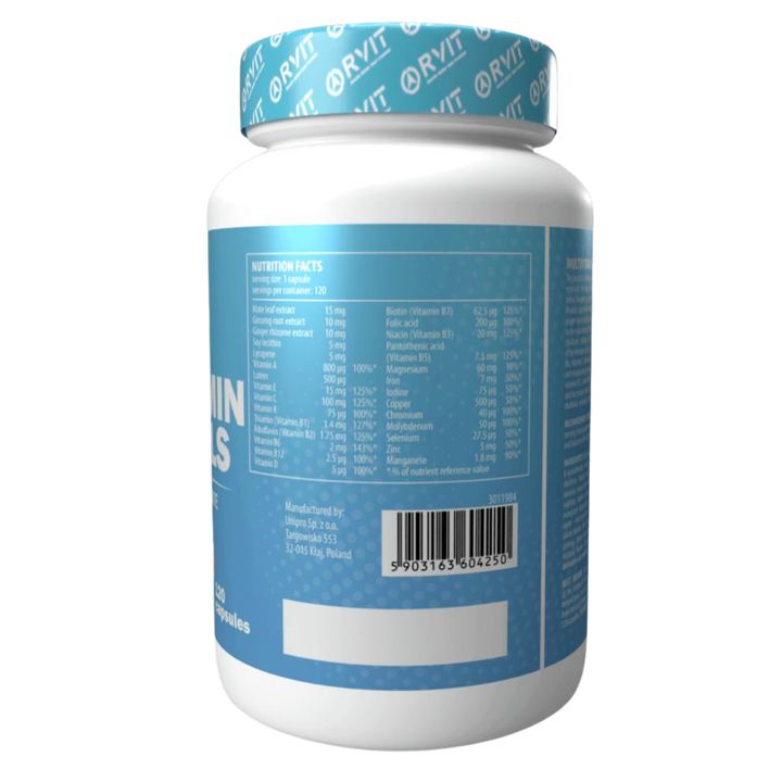 Rvit Multivitamin + Minerals - 120 Capsules | ارفيت متعدد الفيتامينات والمعادن - 120 كبسولة
