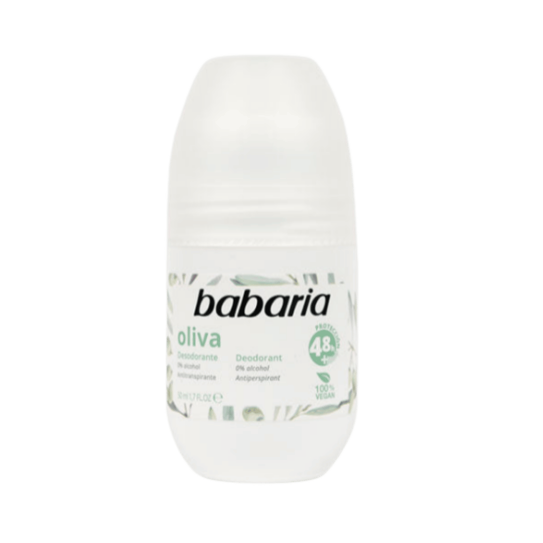 BABARIA Olive Roll-On Deodorant  - 50ml | باباريا مزيل تعرق رول اون بزيت الزيتون - 50 مل