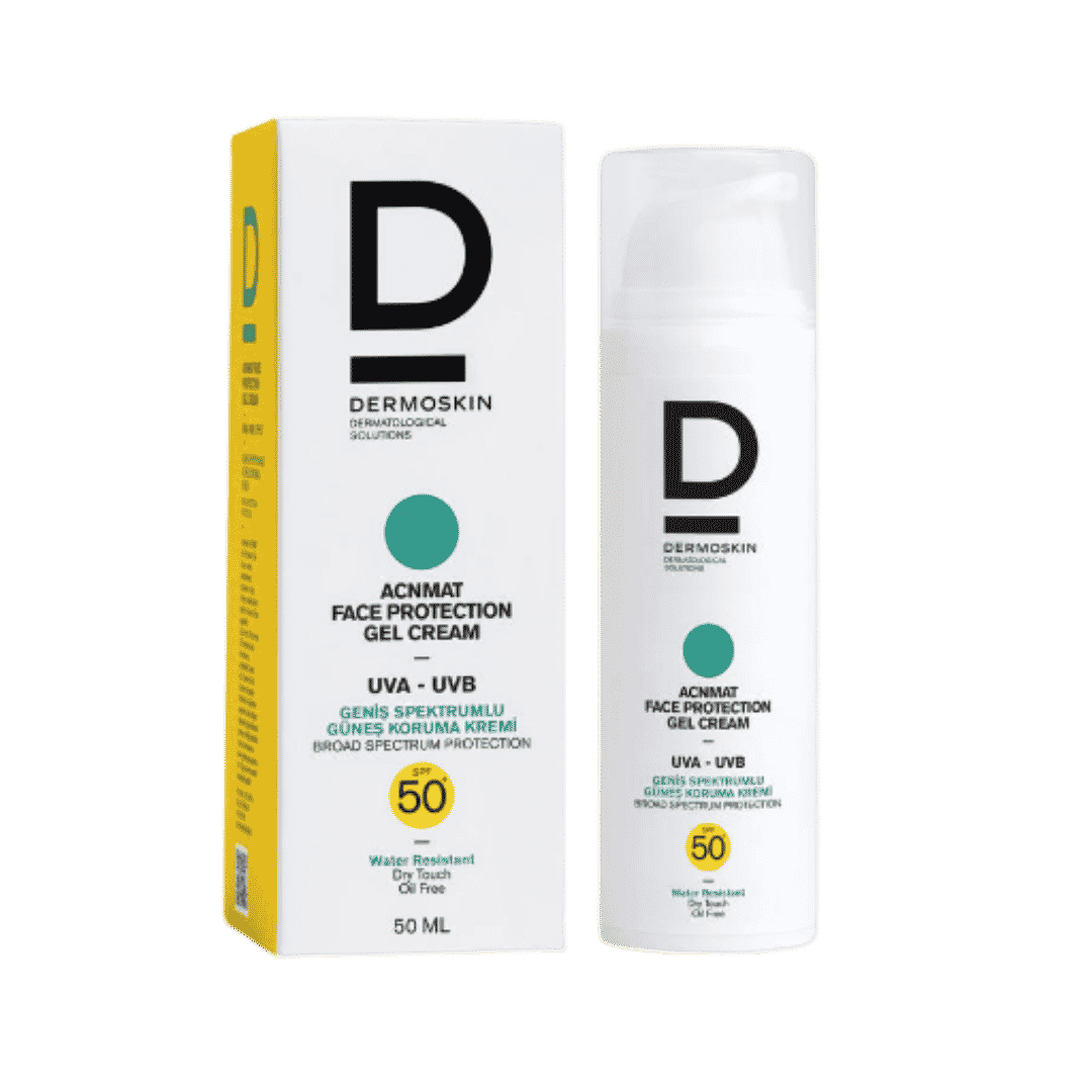 Dermo Skin AcnMat Sunscreen Gel Cream SPF50+  - 50ml | ديرمو سكين  كريم جل واقي من الشمس من مع عامل حماية 50  - 50 مل