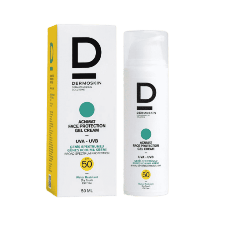 Dermo Skin AcnMat Sunscreen Gel Cream SPF50+  - 50ml | ديرمو سكين  كريم جل واقي من الشمس من مع عامل حماية 50  - 50 مل