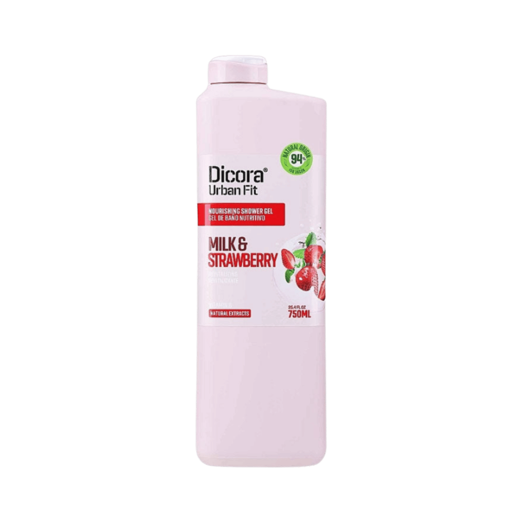 Dicora Milk & Strawberry Shower Gel - 750ml | ديكورا شاور جل بالحليب و الفريز - 750 مل