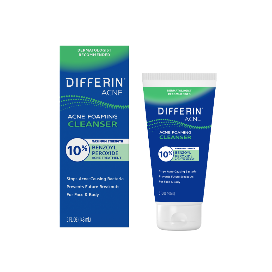 Differin 10% Benzoyl Peroxide Acne Foaming Cleanser - 148ml | ديفيرين غسول رغوي معالج لحب الشباب - 148 مل