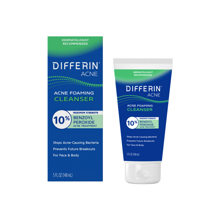 Differin 10% Benzoyl Peroxide Acne Foaming Cleanser - 148ml | ديفيرين غسول رغوي معالج لحب الشباب - 148 مل