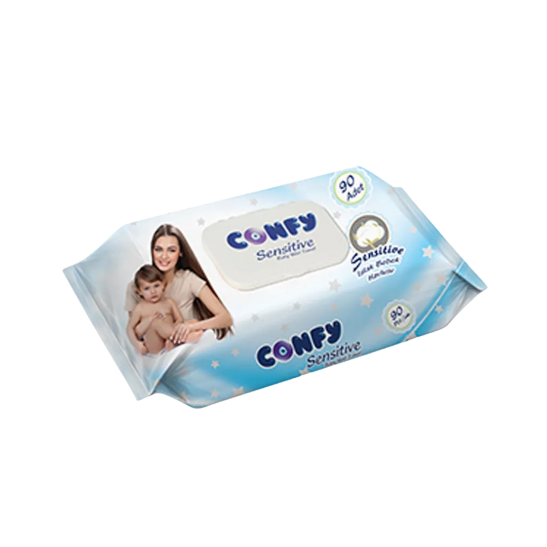 Confy Sensitive Baby Wet Towel 90 Adet |مناديل مبللة للأطفال كومفي الحساسة 90 قطعة