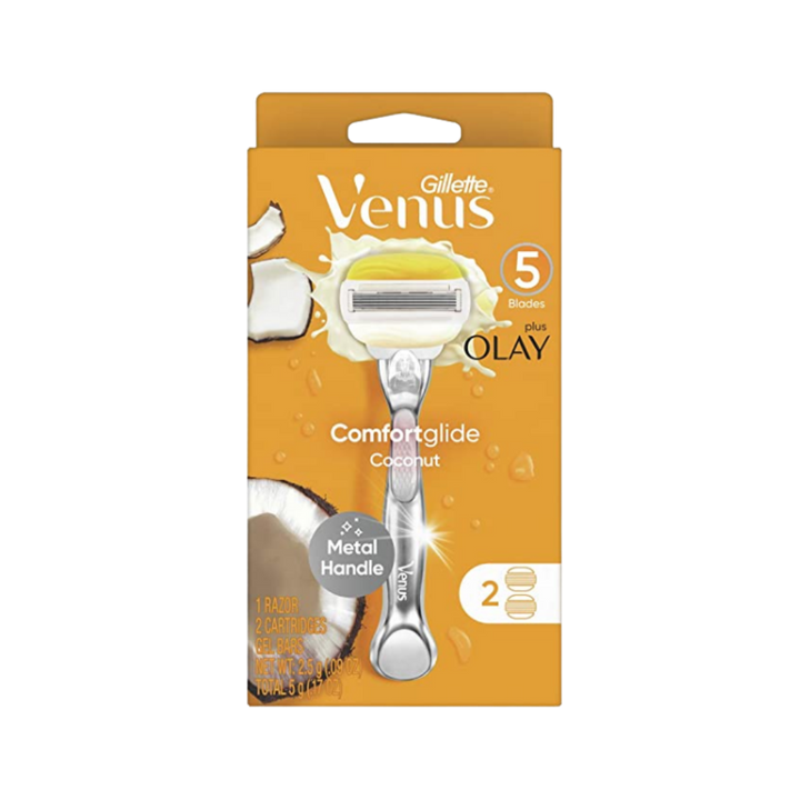 Gillette Venus Olay Coconut Handle + 2 Blades | جيليت فينوس شفرة حلاقة للنساء مع رأسين للتبديل