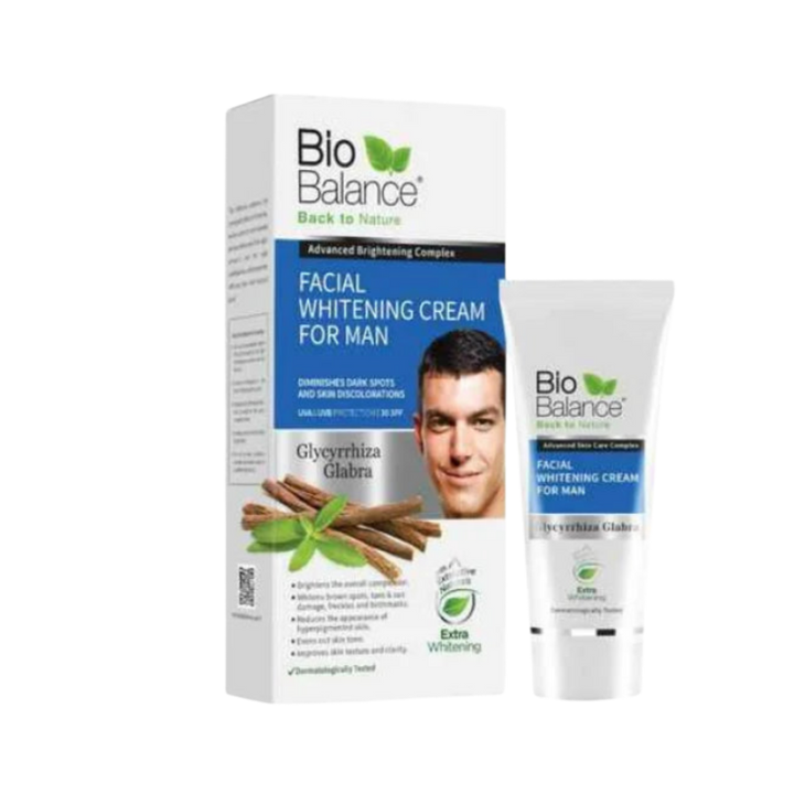 Bio Balance Facial Whitening Cream For Men - 60ml | بايو بالانس كريم مفتح للوجه للرجال مع واقي شمس  - 60 مل