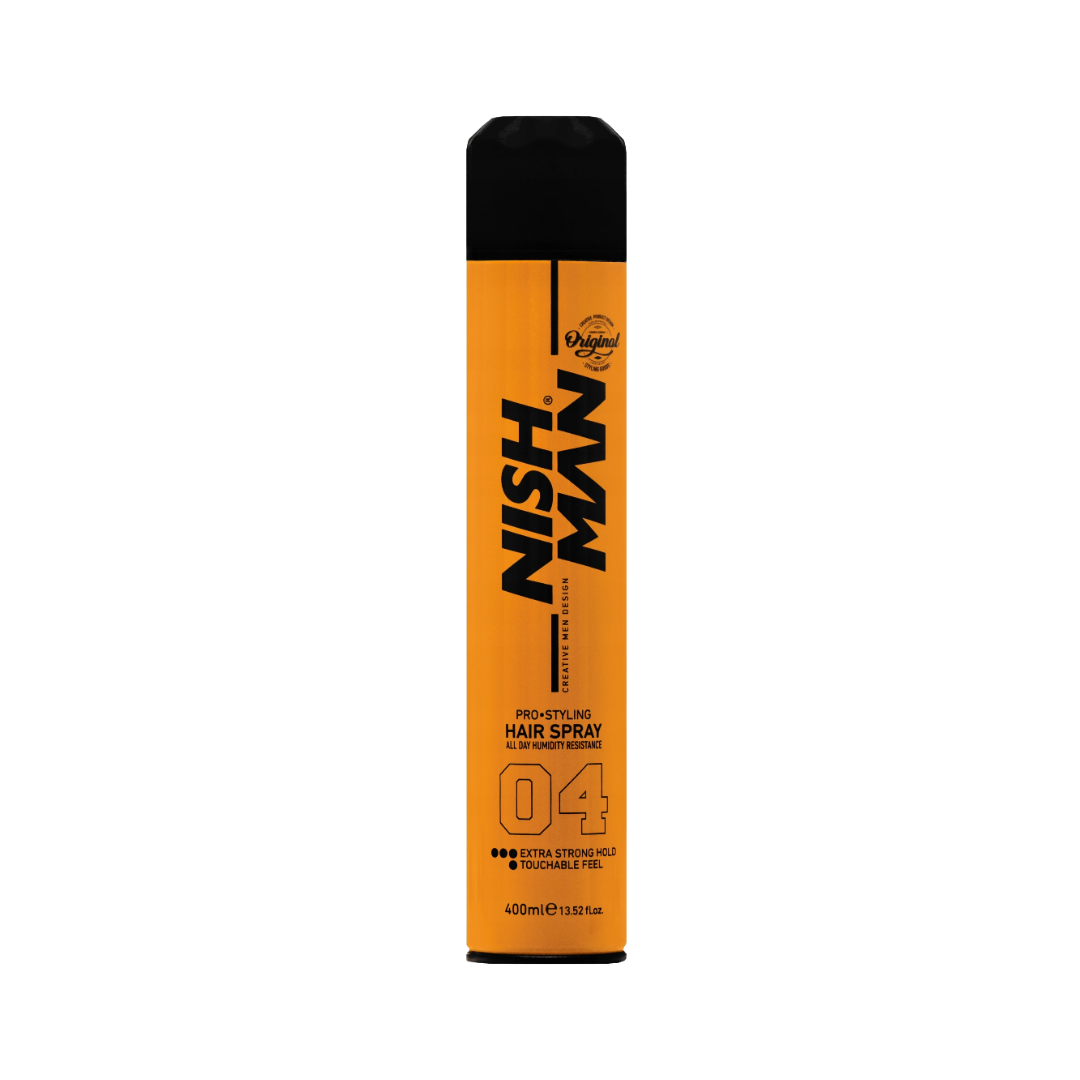 NISH MAN Hair Spray Extra Strong Hold Touchable Feel - 400ml| نيشمان بخاخ تثبيت الشعر -400 مل