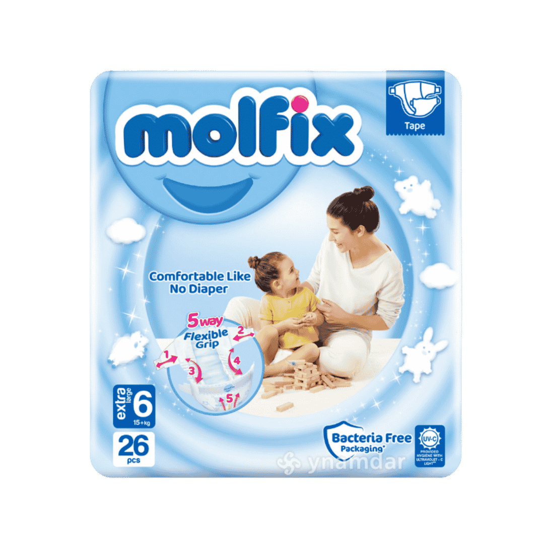 Molfix Comfy Like Moms Hug 26 Pcs| مولفكس حفاضات مواليد عالية الامتصاص-26 قطعة
