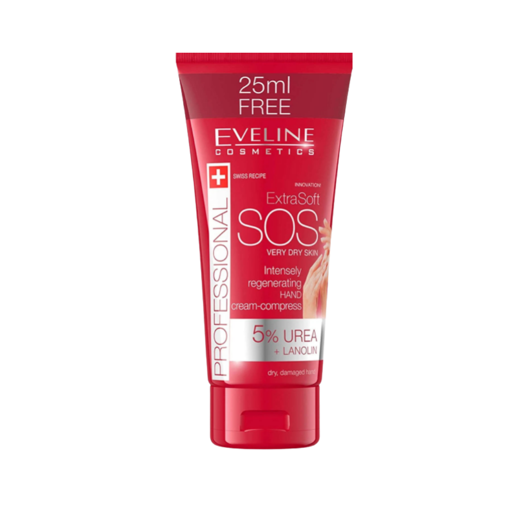 Eveline Extra Soft Sos 5% Urea Hand Cream - 100ml | ايفيلين كريم لليدين باليوريا - 100 مل