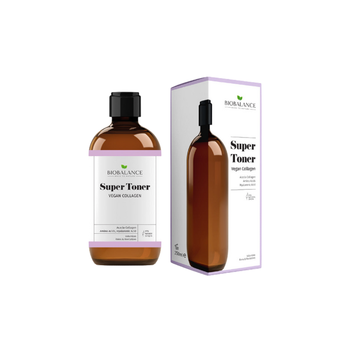 Bio Balance Super Toner Vegan Collagen for Firmness Volumization and Revitalization for All Skin Types - 250ml |  بايو بالانس تونر الكولاجين المائي  للبشرة  - 250 مل