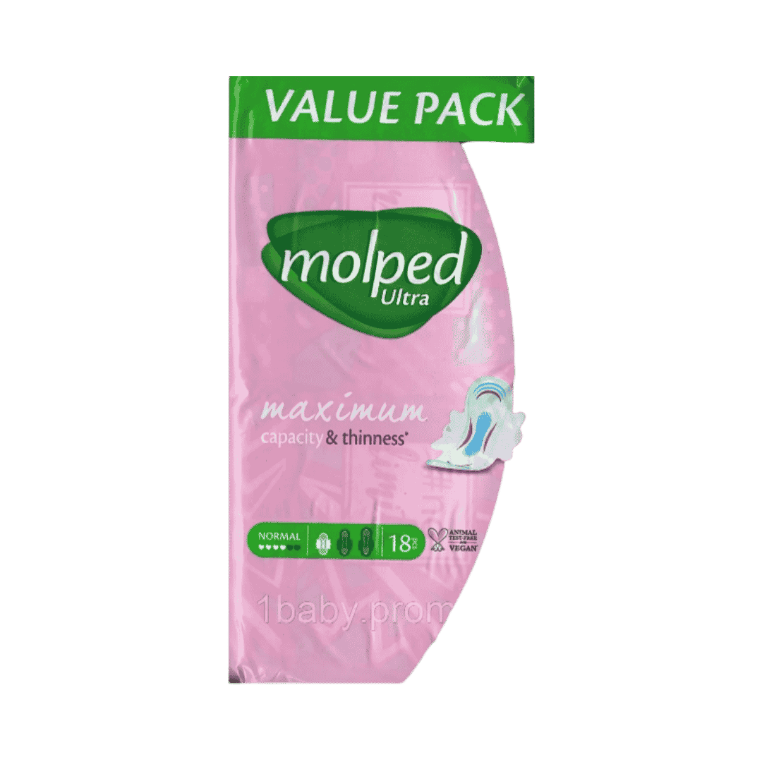 Molped Ultra Max Imum Capacity & Thinness 18 Pcs | مولبيد فوط نسائية رفيعة - 18 قطعة