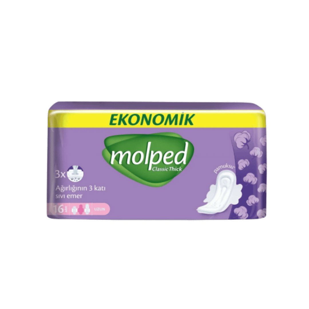 MOLPED CLASSIC THICK  Long 16 Pcs | مولبيد فوط نسائية - 16 قطعة
