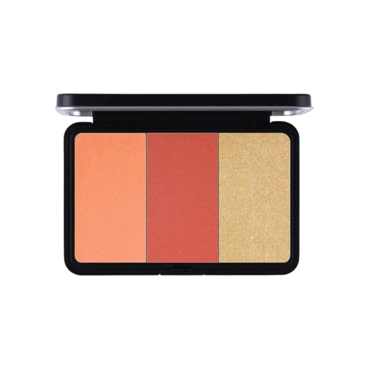 FOR EVER52 Glambo Contour Highlighter Blush Palette - 6gx3 | فوريفر52 باليت للخدود برونزر و هايلايتر و بلاش - 6 غرام
