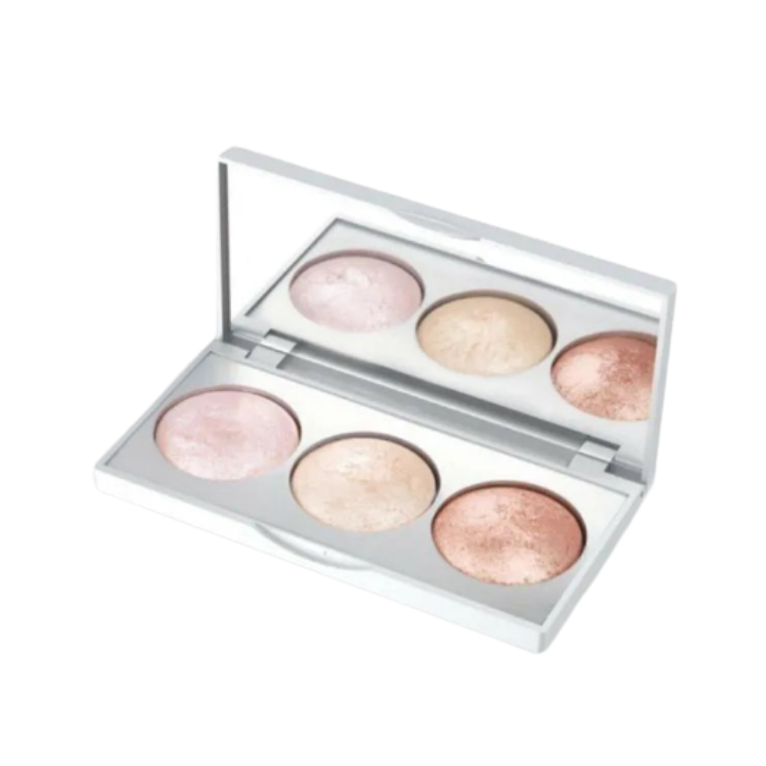 GOLDEN ROSE Strobing Highlighter Palette - 3x2.8g | كولدن روز باليت هايلايتر للوجه - 3x2.8 غرام