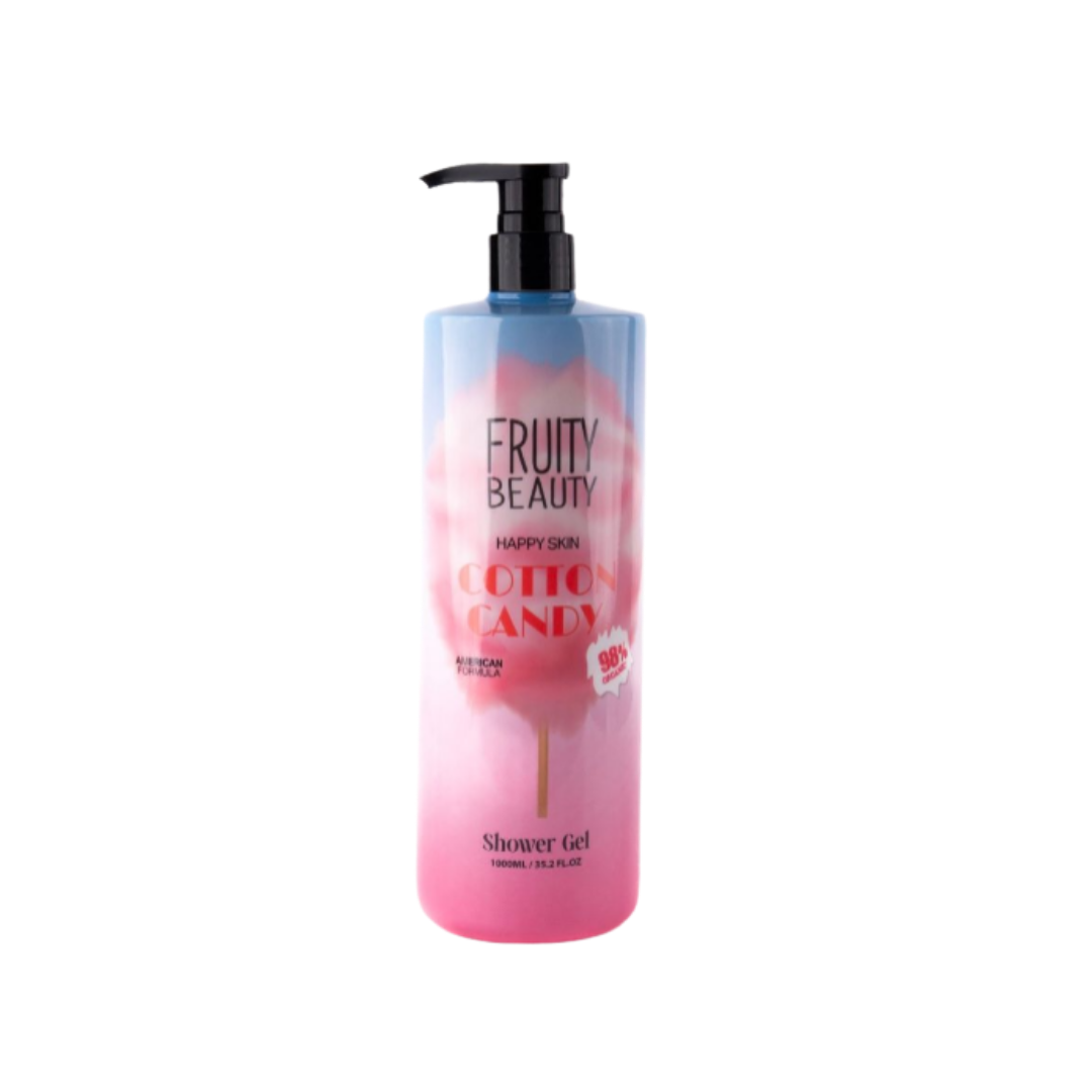 FRUITY BEAUTY Happy Skin Cotton Candy Shower Gel - 1000ml | فروتي بيوتي شاور جيل برائحة الحلوى - 1000 مل