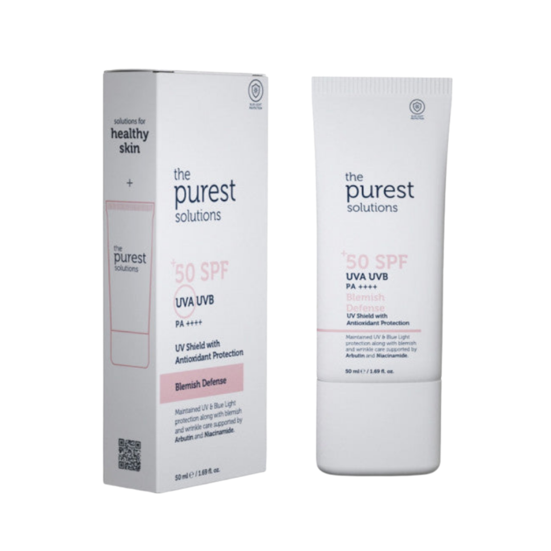 The Purest Solutions SPF50+ Blemish Defense Cream - 50 ml | ذا بيوريست كريم مزيل الشوائب وخافي العيوب مع عامل حماية من شمس 50+