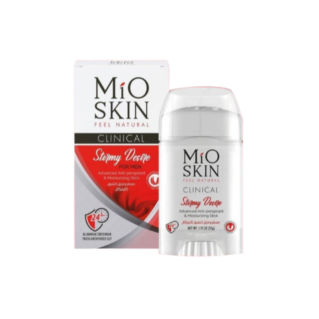 MIO SKIN Clinical Advanced Anti- Perspirant And Moisturizing Stick 24hr - 55g| ميو سكين مزيل تعرق ستيك 24 ساعة -55 غرام