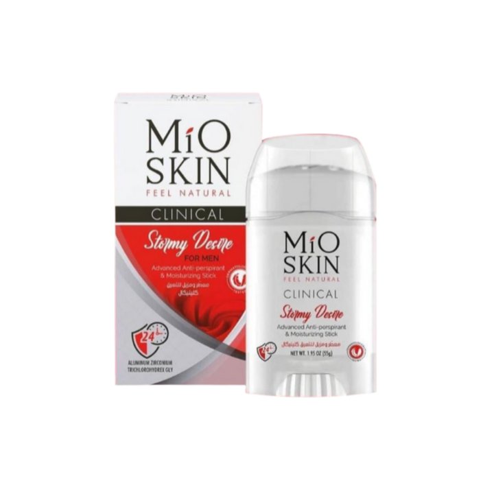 MIO SKIN Clinical Advanced Anti- Perspirant And Moisturizing Stick 24hr - 55g| ميو سكين مزيل تعرق ستيك 24 ساعة -55 غرام