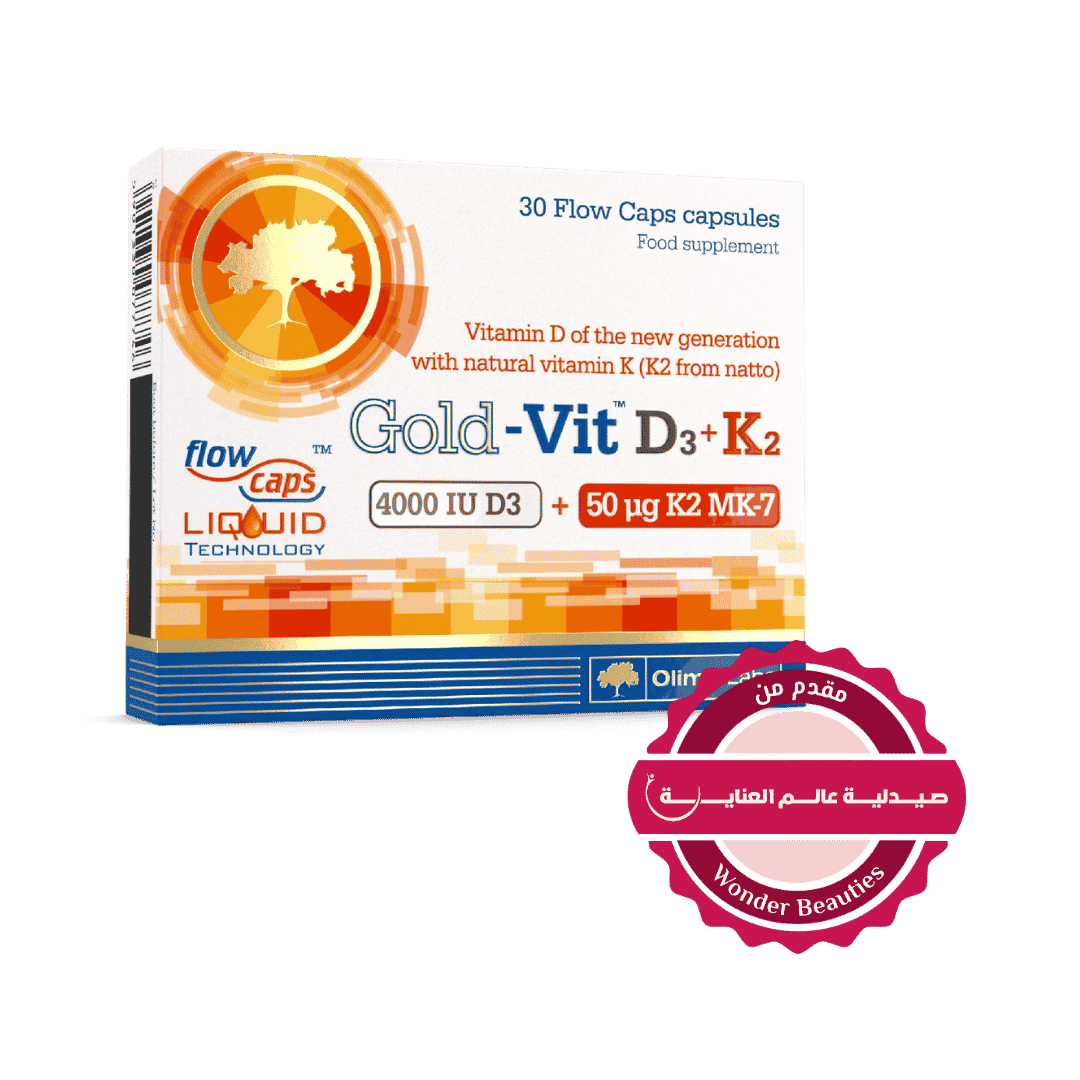 OLIMP GOLD-VIT D3+K2 - 30 Capsules | اوليمب غولد فيتامين دال 3 و فيتامين كي - 30 كبسولة