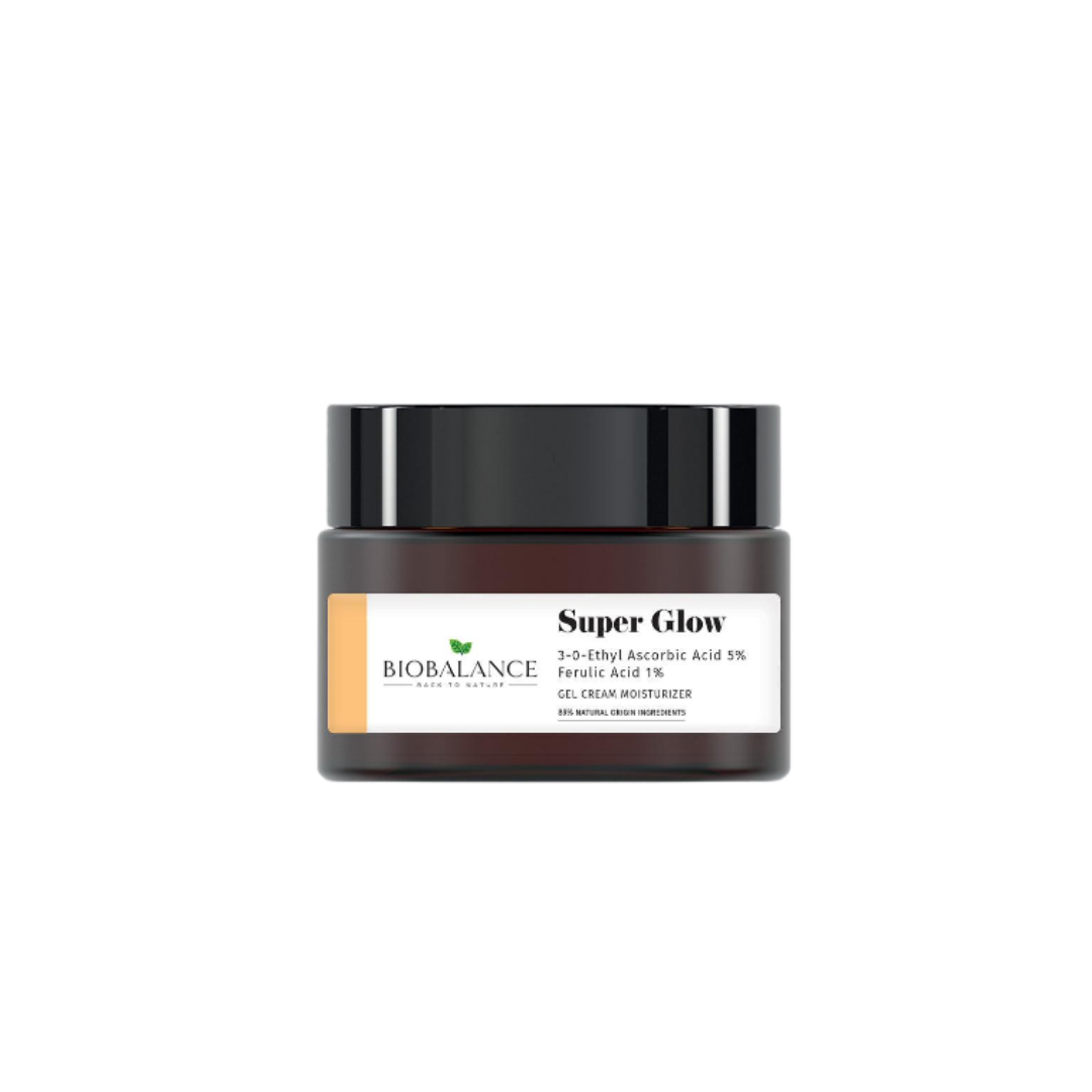 Bio Balance Super Glow Brightening cream-gel with Ascorbic Acid 5% + Ferulic Acid 1% -  50ml | بايو بالانس كريم التفتيح و النضارة مع فيتامين سي - 50 مل