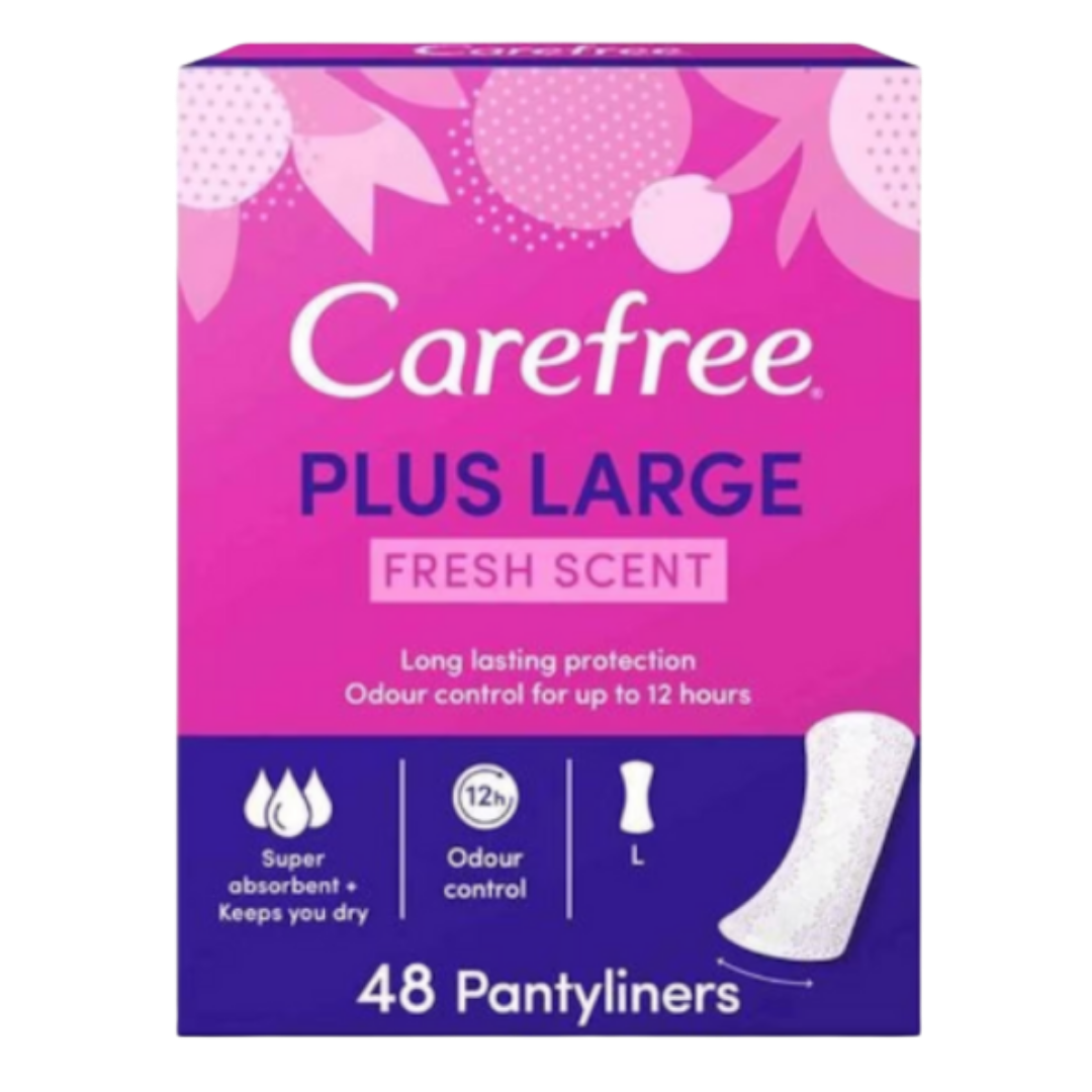 Carefree Plus Large Fresh Scent L - 48pcs | كيرفري فوط يومية بلس كبير برائحة منعشة - 48 قطعة