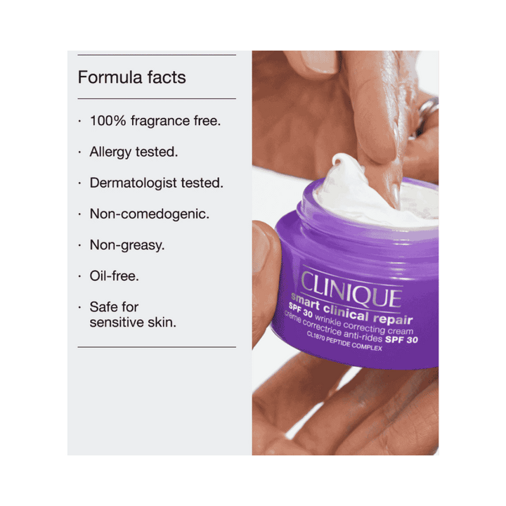 CLINIQUE Smart Clinical Repair Wrinkle Correcting Cream SPF30 - 50ml | كلينك كريم واقي شمسي مصحح للتجاعيد spf30 - 50 مل