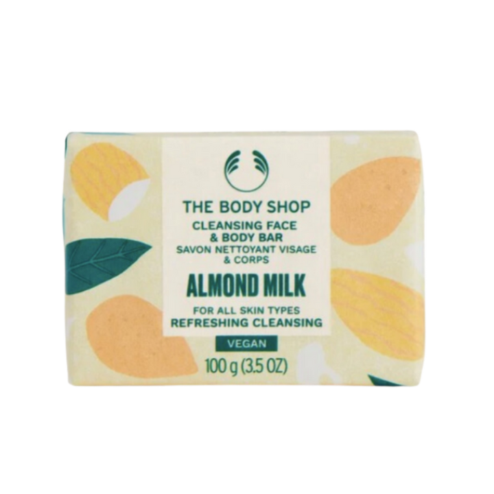 The Body Shop Almond Milk Cleansing Face & Body Bar - 100g | ذا بودي شوب صابونة الوجه و الجسم بحليب اللوز - 100 غرام