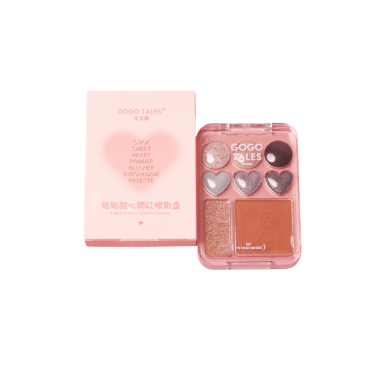 GOGO TALES Tales Stick Sweet Heart Powder Blusher Eyeshadow Palette  - 9.5g | جوجو تاليس باليت اي شادو وبلاش - 9.5 غ