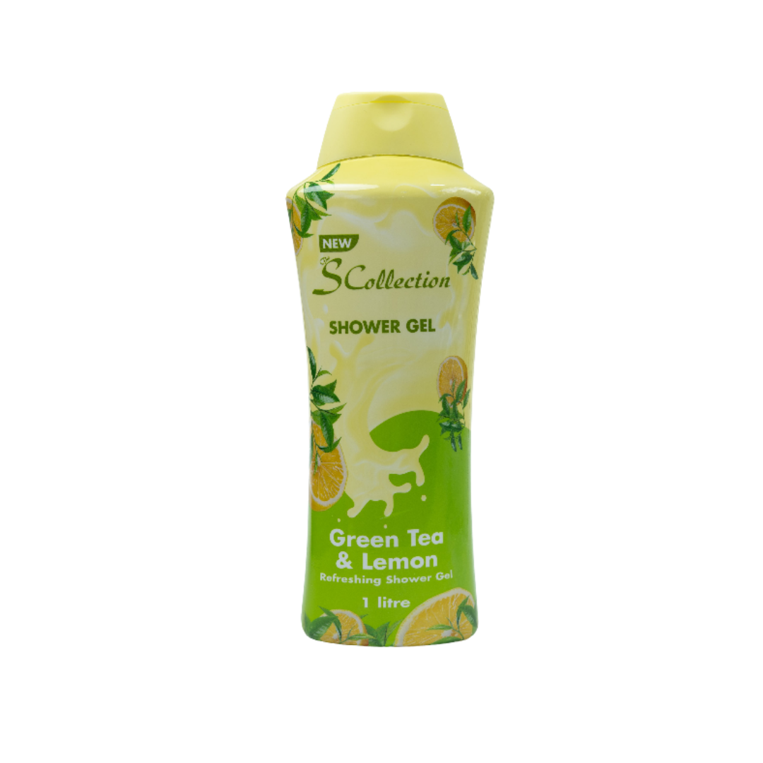 The S Collection Shower Gel Green Tea & Lemon - 1000ml | ذا اس كولكشن جل استحمام برائحة الحمضيات - 1000 مل