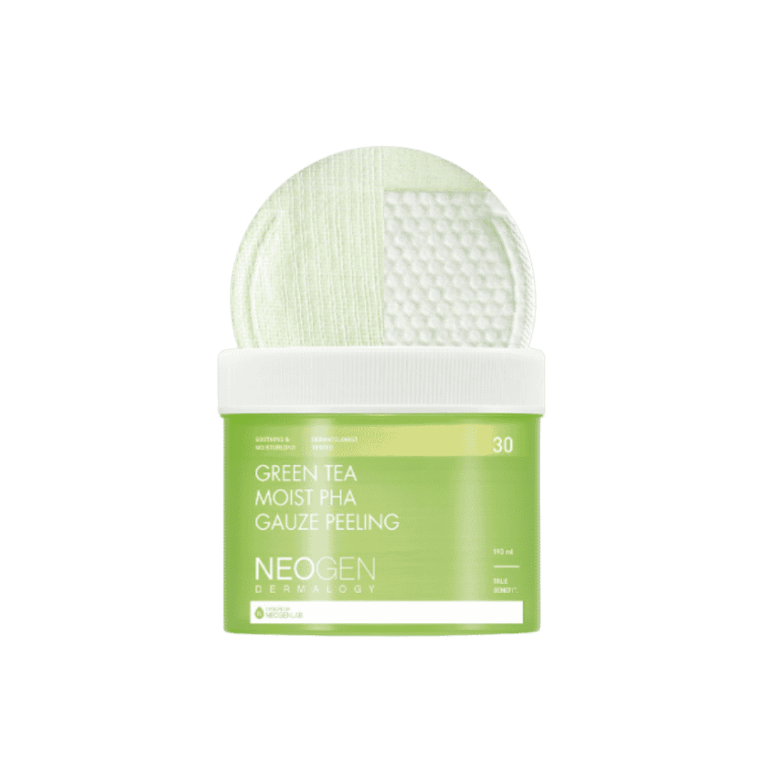 NEOGEN Green Tea Moist PHA Gauze Peeling Pad - 30pads | نيوجين وسادات مقشرة بالشاي الأخضر - 30 قطعة