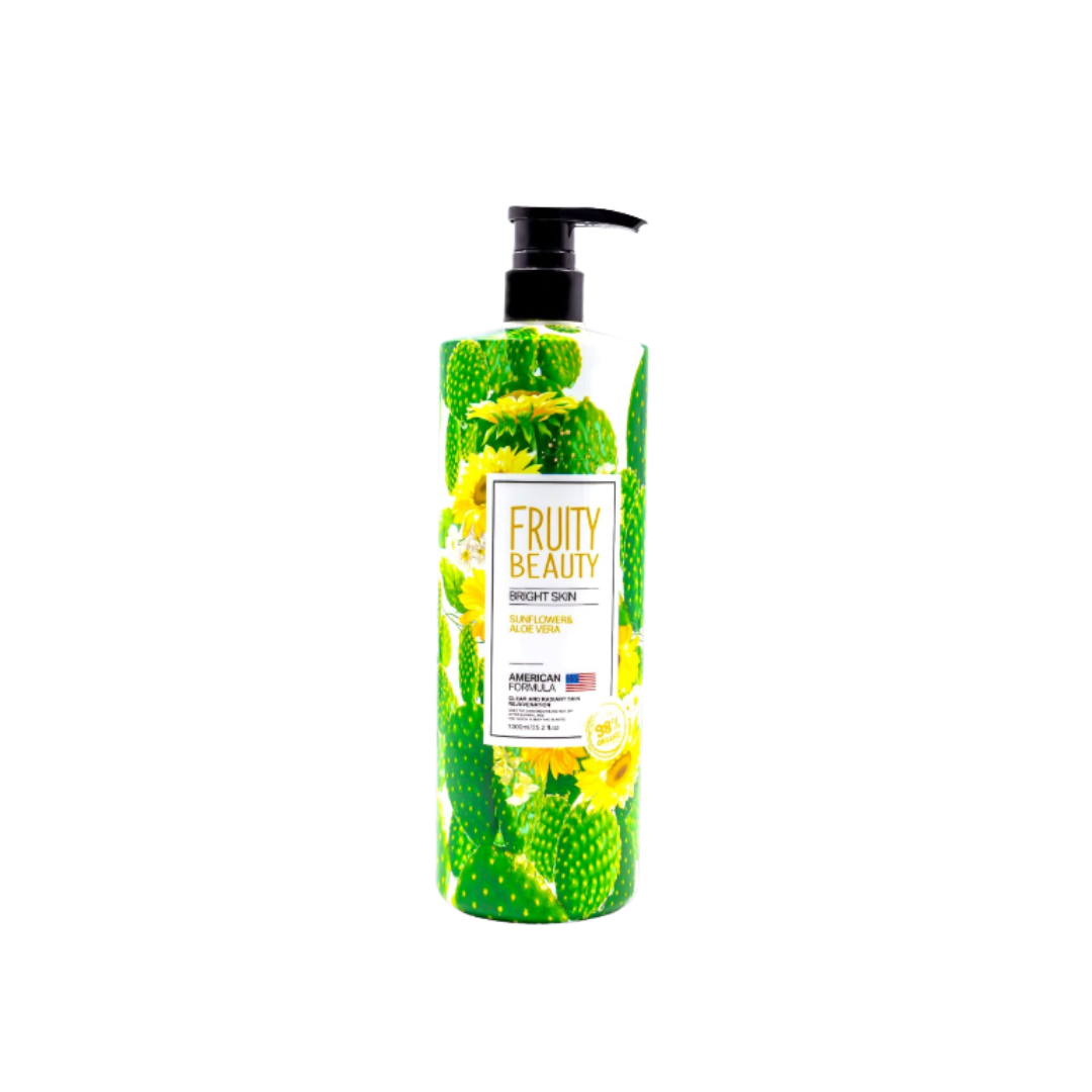FRUITY BEAUTY Bight Skin Sunflower & Aloe vera Shower Gel - 1000ml | فروتي بيوتي جل استحمام بعباد الشمس والصبار - 1000 مل