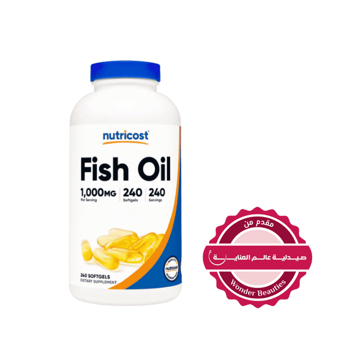 Nutricost Fish Oil 1000 Mg - 240 Softgels | نيوتريكوست زيت السمك 1000 ملغ - 240 كبسولات هلامية