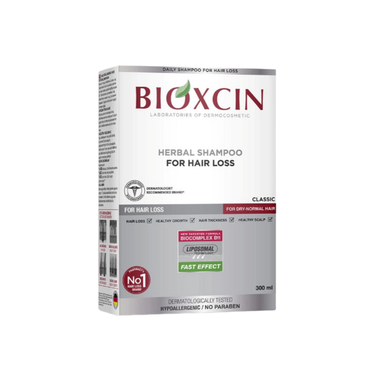 BIOXCIN Herbal Shampoo For Hair Loss For Dry Normal Hair - 300ml | بيوكسين شامبو أعشاب لعلاج تساقط الشعر- 300مل