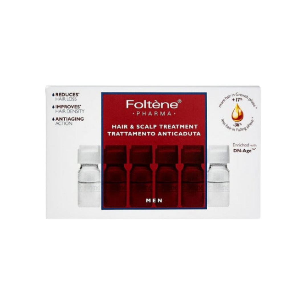 Foltene Pharma Hair and Scalp Treatment for Men - 12 amplules  | فولتين فارما علاج الشعر وفروة الرأس للرجال - 12 امبول