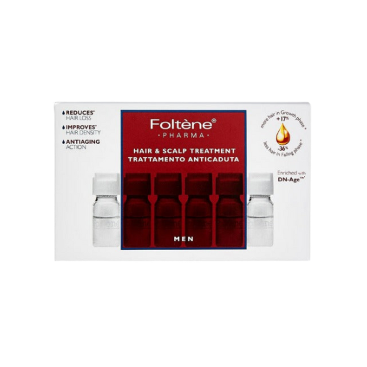 Foltene Pharma Hair and Scalp Treatment for Men - 12 amplules  | فولتين فارما علاج الشعر وفروة الرأس للرجال - 12 امبول