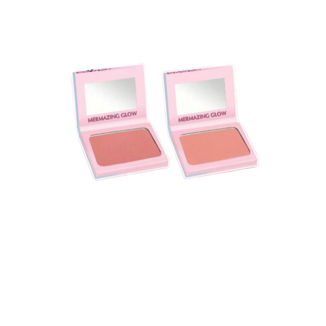 Misslyn Lets Be Mermaids Strobing Powder + Mermazing Glow Strobing Cream - 6x6g | - 6x6 غرام غرام ميسلين مجموعة بلاش للخدود -