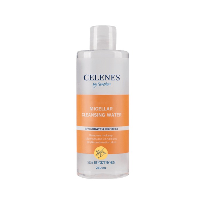 Celenes by Sweden Sea Buckthorn Micellar Water – Oily And Combination Skin - 250ml  |سيلينس ميسيلار النبق البحري للبشرة الدهنية والمختلطة - 250 مل