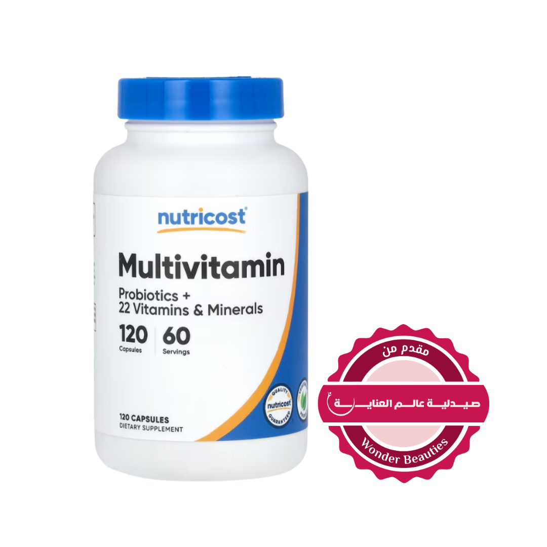 Nutricost Multivitamin with Probiotics 120 Capsules | نيوتريكوست ملتي فيتامين مع بروبيوتيك – 120 كبسولة