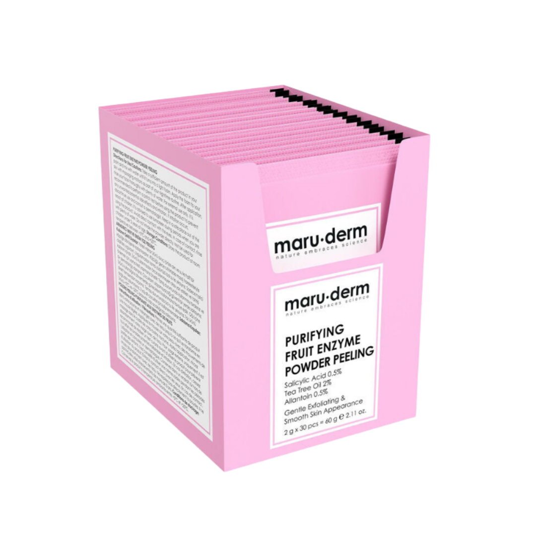 maru.derm purifying Fruit Enzyme Powder Peeling - 2gx30pcs | مارو.ديرم بودرة تقشير منقية للوجه بأنزيمات الفواكه - 2 غرام x 30 قطعة
