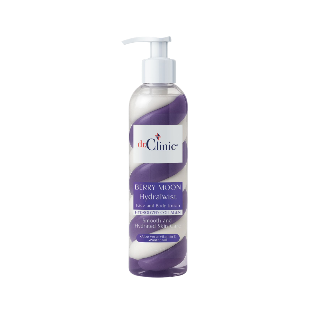 dr.Clinic Berry Moon Hydratwist Face And Body Lotion Hydrolyzed Collagen - 200ml | دكتور كلينك لوشن جسم ووجه بيري مون هيدرا تويست - 200مل
