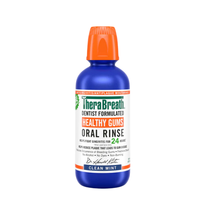 TheraBreath Healthy Gums Oral Rinse Clean Mint - 473ml | ثيرا بريث غسول للفم بالنعناع - 473 مل