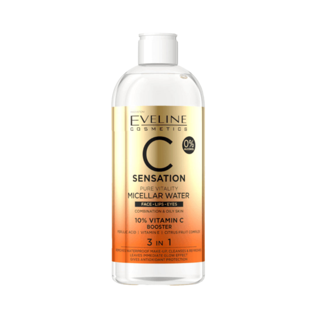 Eveline C Sensation Pure Vitality 3 In 1 Micellar Water - 400ml | ايفلين 3 في 1 ماء ميسيلار - 400 مل