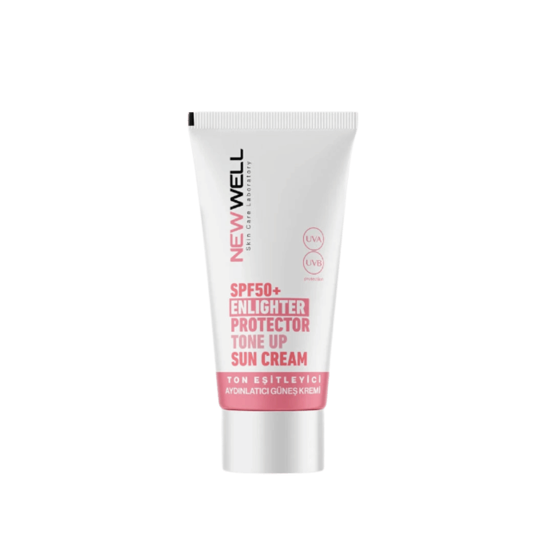 NEW WELL SPF50+ Enlighter Protector Tone Up Sun Cream - 50g | نيو ويل كريم الحماية من الشمس لتوحيد لون البشرة وتفتيحها spf50+ - 50 غرام
