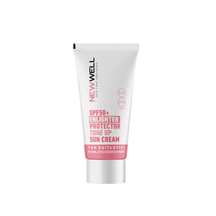 NEW WELL SPF50+ Enlighter Protector Tone Up Sun Cream - 50g | نيو ويل كريم الحماية من الشمس لتوحيد لون البشرة وتفتيحها spf50+ - 50 غرام