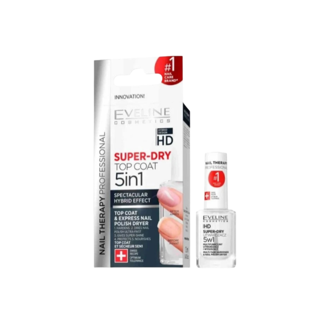 EVELINE Nail Therapy Super Dry Nail Strengthener and Treatment 5 in 1 - 12ml | ايفلين مقوي للأظافر 5 في 1 - 12 مل