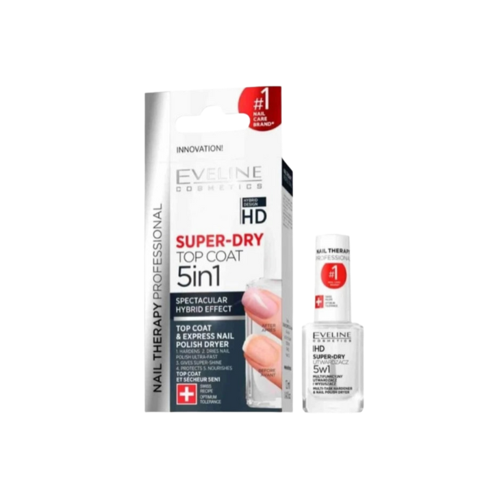 EVELINE Nail Therapy Super Dry Nail Strengthener and Treatment 5 in 1 - 12ml | ايفلين مقوي للأظافر 5 في 1 - 12 مل