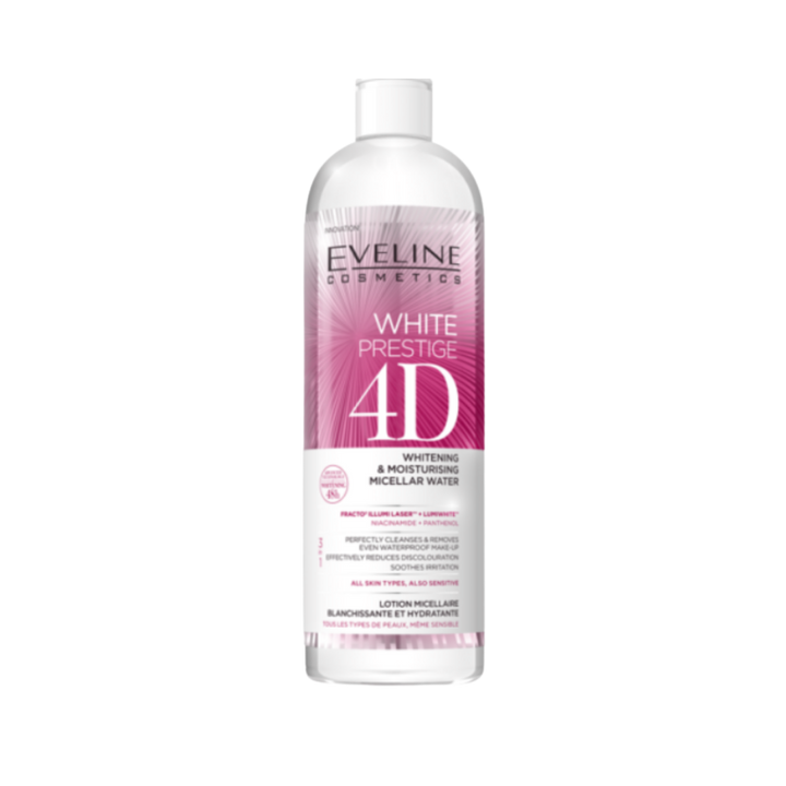 Eveline White Prestige 4D Whitening & Moisturising Micellar Water - 400 ml | ايفلين مزيل مكياج و مفتح - 400 مل
