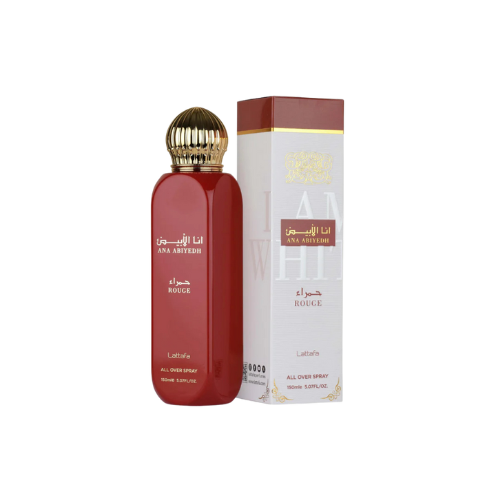 lattafa |عطر انا الابيض روج للشعر والجسم  150مل لطافة