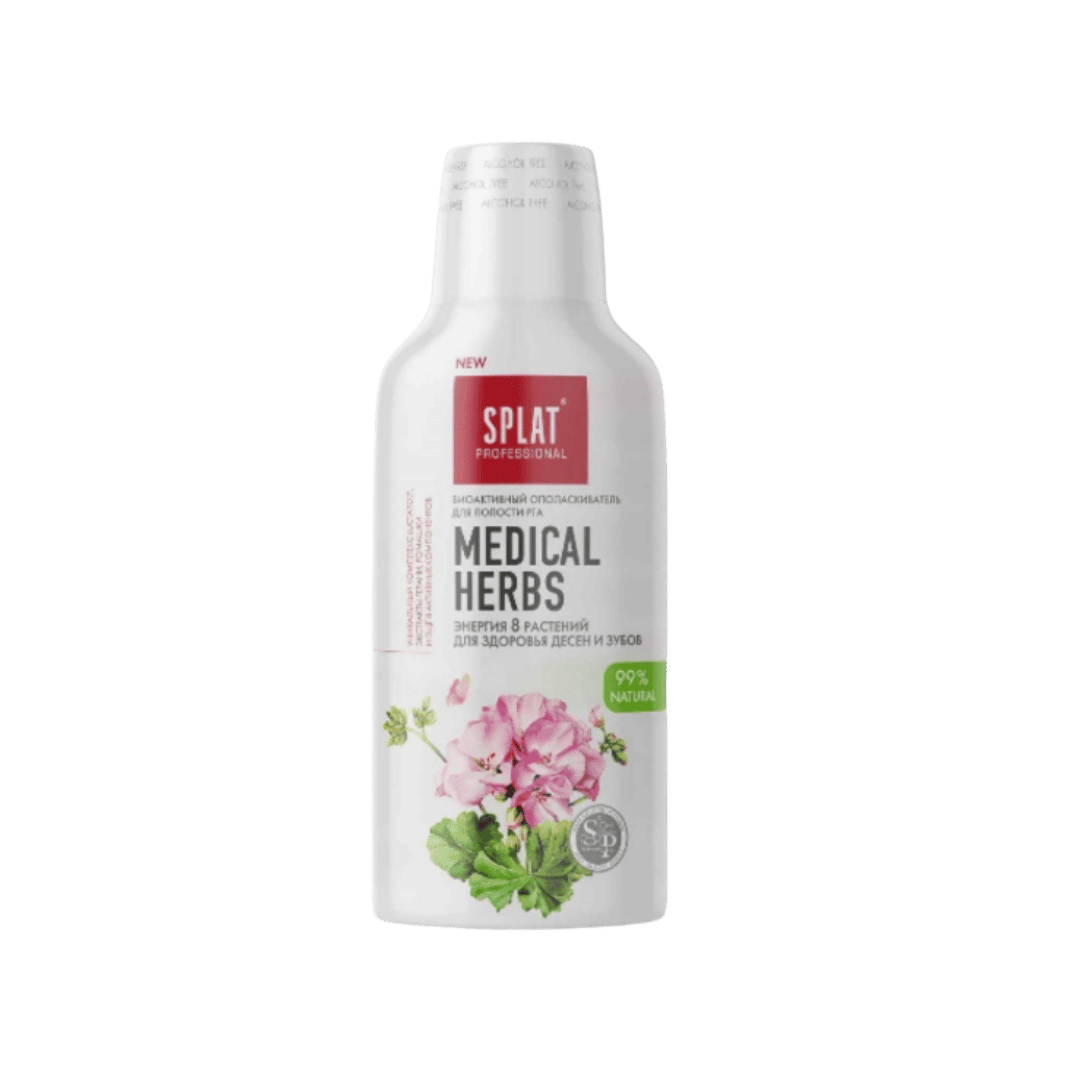 Splat Bio-Active Mouthwash Medical Herbs - 275ml | سبلات غسول الفم بالعناية العشبية الطبيعية لصحة اللثة والأسنان - 275 مل